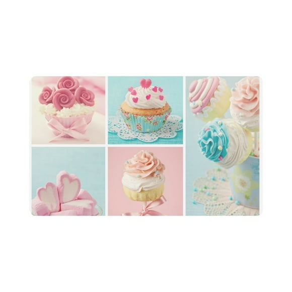YUSDECOR Funny Pastel Colored Cupcakes Marshmallow Doormat Rug Home Decor Floor Mat Bath Mat 30x18 inch