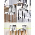 thumbnail image 5 of Black Gray White Bar Stool Covers Set of 4, Vintage Rustic Abstract Ombre Aesthetic Stretch Washable Bar Chair Covers with Backs, Removable Pub Counter Height Chair Cover for Kitchen Dining Room Cafe, 5 of 7