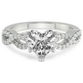 thumbnail image 4 of 5 Carat IGI Certified Heart Shape Lab Grown Diamond Engagement Ring | 14K White Gold |Lorene Twisted Shank Diamond Ring | FG-VS1-VS2 Quality Friendly Diamonds, 4 of 5