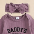 thumbnail image 5 of mgoYE Infant Baby Girl Fall Outfit Sweatshirt Romper Daddy's Girl Long Sleeve Jumpsuit Newborn Clothes(Purple,Newborn), 5 of 7