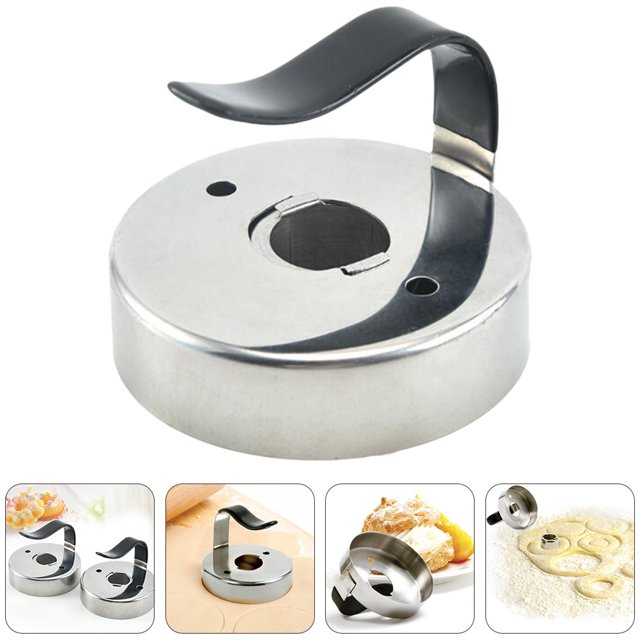 Hytrove 1Pc Stainless Steel Baking Mold for Doughnut Muffins Non-stick Silver Color