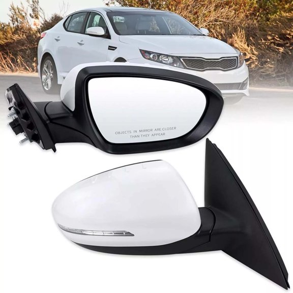 MZORANGE Right Side Mirror White 5Pin Manual Fold W/Turn Signal Lamp For Kia Optima 2011-2013, 876202T110