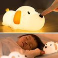 thumbnail image 1 of Luz Nocturna Led Para Niños, Lindo Cachorro/Gato/Alce Lámpara De Guardería Para Bebés De Silicona Suave: Recargable Por USB, Temperatura De Color Y Brillo Ajustables, Blanco Y Cálido, 1 of 5