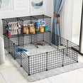 thumbnail image 6 of Metal Wire Storage Cubes Organizer, 15 x 15 inch DIY Small Animal Cage for Rabbit, Guinea Pigs, Puppy, Pet Products Portable Metal Wire Yard Fence (Black, 12 Panels), 6 of 7