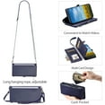 thumbnail image 3 of Compatible with Google Pixel 9 Pro XL Case Wallet with Card Holder for Women Men, PU Leather Magnetic Snap Flip Zipper Wrist Strap and Crossbody Strap Stand Case for Google Pixel 9 Pro XL, Darkblue, 3 of 9