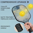 thumbnail image 2 of Pickleball Paddles Set Of 2, Fiberglass Surface, Turquoise Marble Pattern, 4 Balls & Bag, 2 of 5