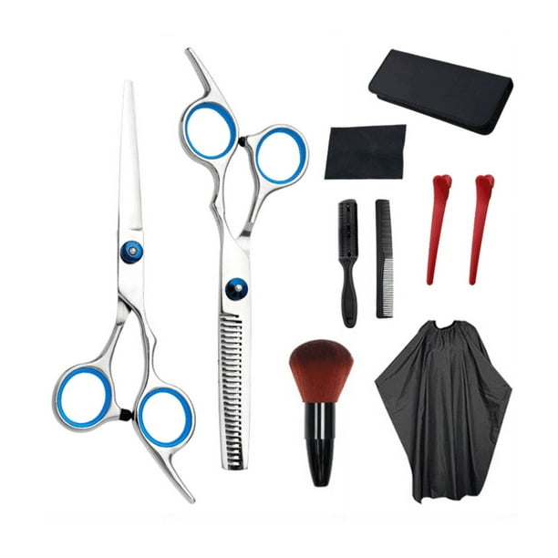 Tijeras para cortar el cabello Juego de tijeras de peluquería Kit de tijeras para adelgazar Peine Estuche para tijeras Peluquería profesional Kit de tijeras para el hogar para hombres, mujer
