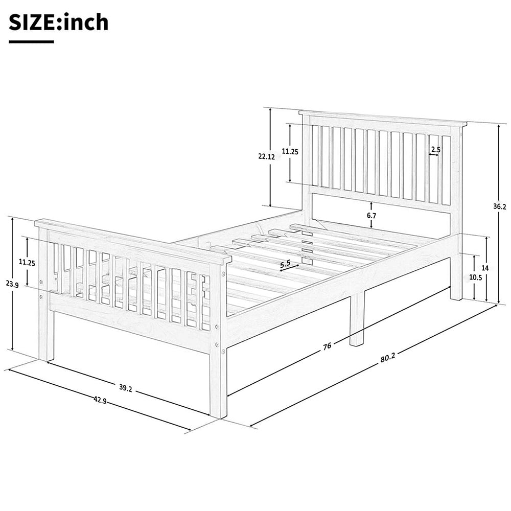 Private Jungle Sale Twin Size Wood Platform Beds, Bed Frame with Headboard and Footboard, Oak Private Jungle Sale Twin Size Wood Platform Beds, Bed Frame with Headboard and Footboard, Oak