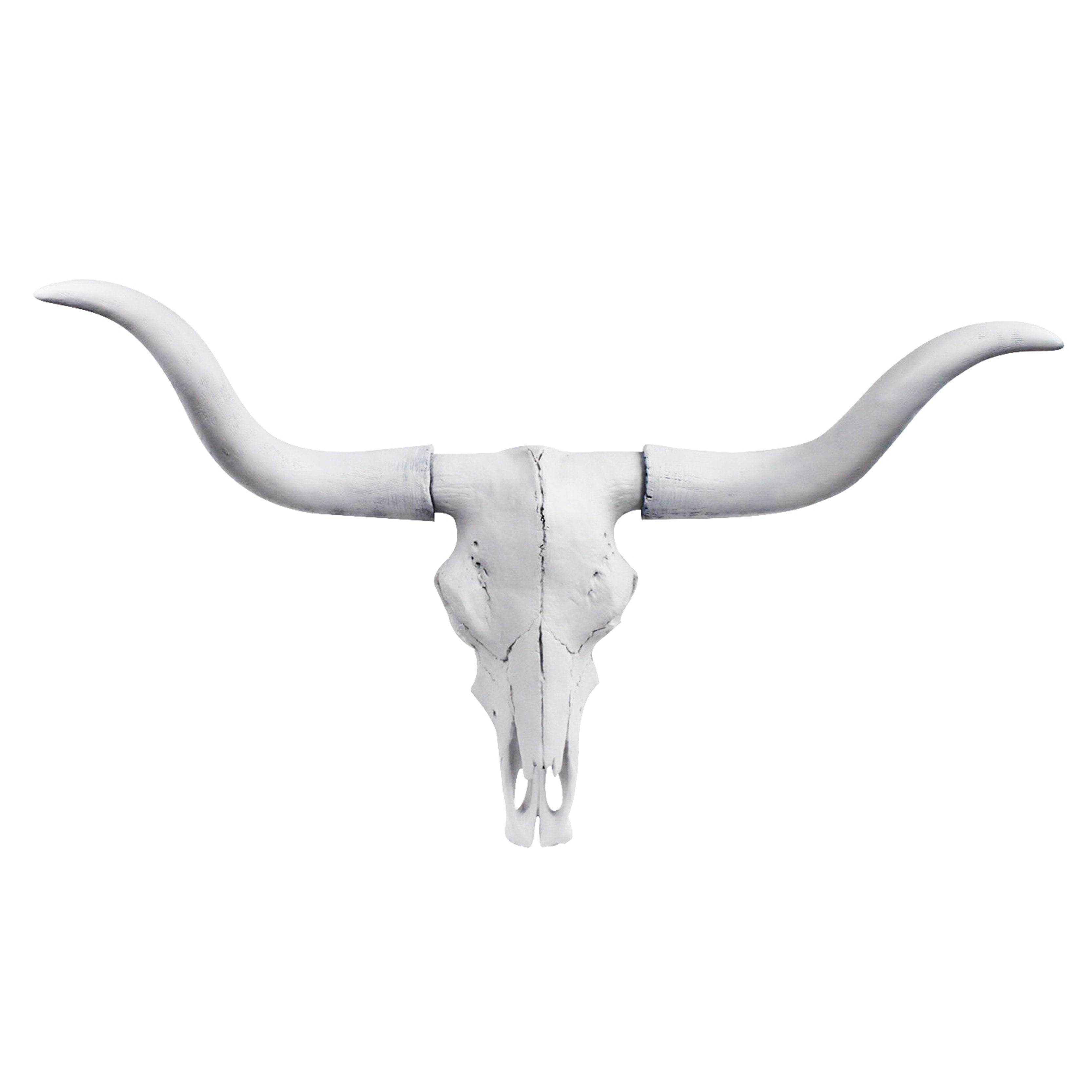 Wall Charmers Large White Gold Longhorns Faux Longhorn Skull 27 5 Faux Taxidermy Animal Head Wall Decor Handmade Farmhouse Decor Walmart Com