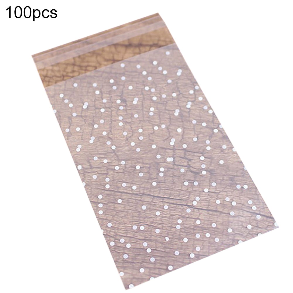 100pcs Self Adhesive Christmas Dots Cellophane Party Treat Cooky Candy Gift Bags 