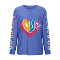 thumbnail image 4 of Aloohaidyvio Women Valentines Day Shirts Round Neck Long Sleeve Casual Heart T Shirt Rainbow Heart Love Sweatshirt, 4 of 5