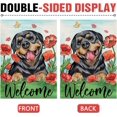 thumbnail image 3 of Welcome Spring Summer Rottweiler Dog 28 x 40 House Flag Double Sided, Pet Poppy Flower Garden Yard Decoration Dog Lover Gift, Red Floral Seasonal Burlap Outdoor Décor Decorative Large Flag, 3 of 6
