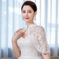 thumbnail image 6 of Yokua Elegant Lace Shawl for Cheongsam Vintage Lace Floral Cloak Evening Dress Cape, 6 of 20