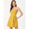 thumbnail image 2 of Disfraz de navidad Fiesde las mujeres sin tirantes con cremalleexpuessólido mini vestido de tubo acampanado MostaXL, 2 of 6