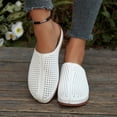 thumbnail image 3 of Dakaela Clogs for Women Slip on Mules Comfortable Walking Closed Toe Sandals Arch Support Wedge Casual Summer Shoes Size 6-10 White, 3 of 7