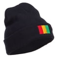thumbnail image 4 of Guinea Flag Embroidered Long Beanie - Navy OSFM, 4 of 5