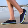 thumbnail image 5 of CIENVNSTG Unisex Wide Width Rainbow Striped Gradient Barefoot Aqua Socks Quick‑Dry Non‑Slip Water Shoes Lightweight Slip‑On Breathable Footwear Black 38, 5 of 6