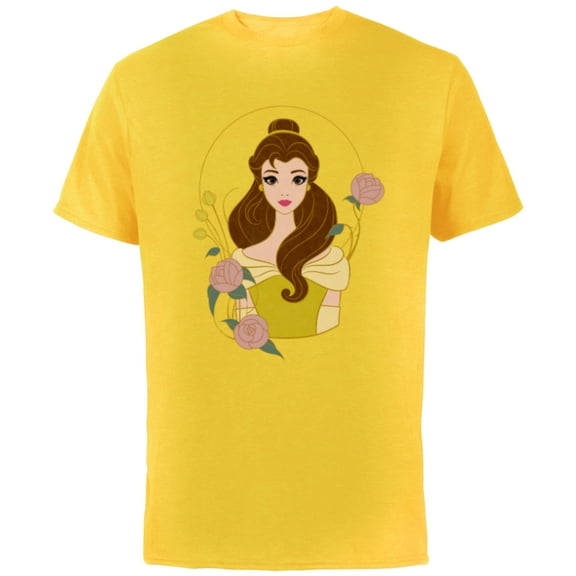 Disney Princess Belle Modern Art Deco Style - Short Sleeve Cotton T-Shirt for Adults - Customized-Charcoal