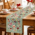 thumbnail image 5 of Sage Green Floral Table Runner 108 Inches Long Farmhouse Dress Scarves, Spring Flowers Leaves Farmhouse Dining Tablerunner for Coffee Table/Kitchen Island/Party Décor, 13" x 108", 5 of 8