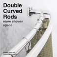 thumbnail image 7 of Adjustable Double-Curved Shower Rod, Chrome, Aluminum, Wall Mounted, 44 to 70 Inches, 7 of 7
