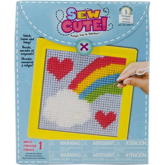 Colorbok 61904 Kit de Couture Arc-en-Ciel, 6 Pouces par 6 Pouces, Cadre Jaune