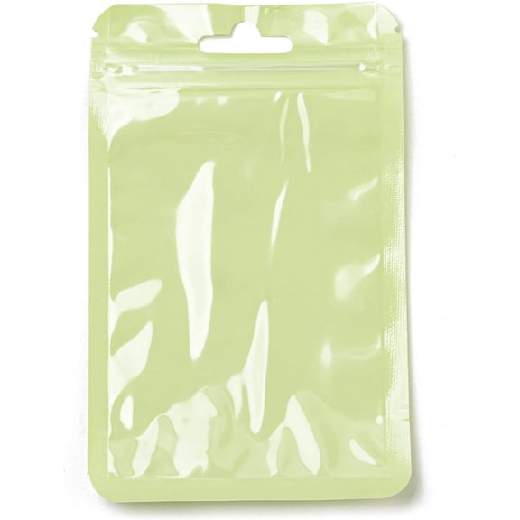 100Pcs 3x5 inch Plastic Zip Lock Bags Resealable Packaging Bags Self Seal Bag for Packaging Gift Treats Favors Light Green 13x8x0.02cm Thickness: 2.5 Mil(0.065mm)