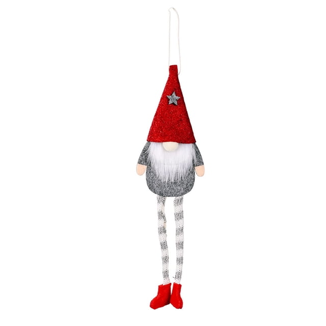 Fiudx Colgante de Bosque Navideño, Diseño de Muñeco de Patas Largas, Tela No Tejida, Divertido Adorno para Árbol de Navidad, Adorno para Colgar En La Pared, Accesorio para Fiestas, Tamaño 24 X 5 X 0,