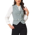 thumbnail image 1 of CHALECO DE TRAJE DE MUJER INSPIRAR CHIC, DOBLE BOTONADURA, CON SOLAPA, VESTIDO ELEGANTE, GRIS, 1 of 6