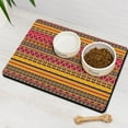 thumbnail image 3 of Boho Retro Floral Pet Feeding Mat-Absorbent Pet Placemat for Food and Water Bowl, with Waterproof Rubber Backing, Quick Dry Water Dispenser Mat for Dog and Cat (16"x24"), 3 of 7