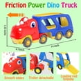 thumbnail image 4 of Camión de transporte de coches de juguete Veslier Dinosaur con 4 coches retráctiles, 4 of 7