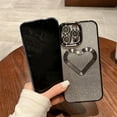 thumbnail image 3 of Compatible with iPhone 15 Pro Max Bling Case Shiny Love Heart Glitter Diamond Full Camera Lens Protection Electroplated Edge Bumper Luxury Fashion Shockproof Cover for Women Girls, 3 of 11