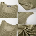 thumbnail image 5 of Bxsruta Men's Knit Mesh Tank Top Breathable Sleeveless Hollow Out Casual Summer Pullover for Daily Wear, 5 of 5