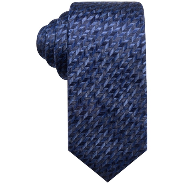 Alfani Cravate Géométrique Auto-Nouée pour Hommes, Bleu Marine, Taille Unique