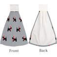 thumbnail image 3 of Hanging Towels 2 Pcs, Dish Towels Scottish Terrier in Xmas Hat Absorbent Hand Towels with Hanging Loop Washcloth for Bathroom Kitchen, 3 of 6