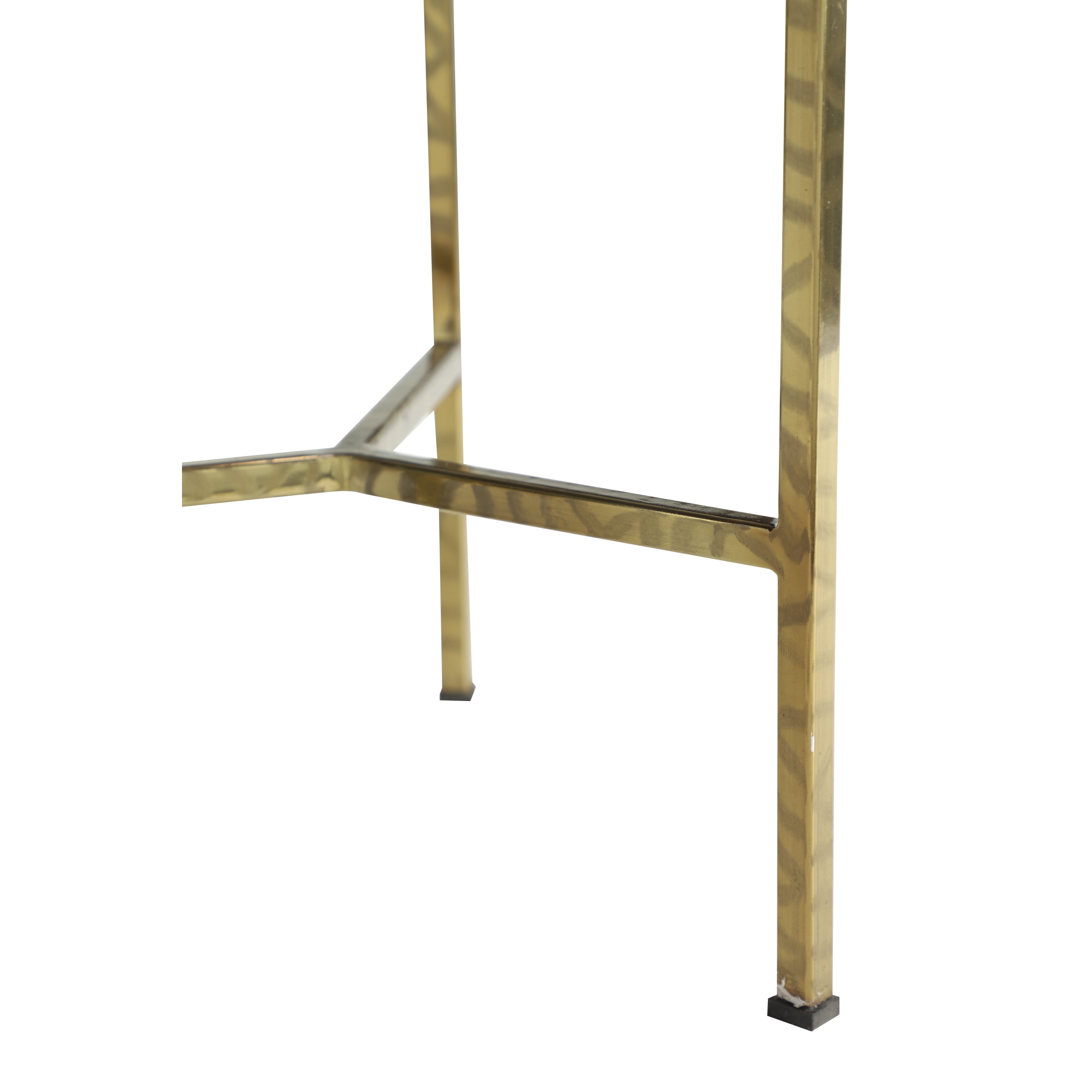 DecMode 12" x 26" Gold Petrified Stone Petrified Wood Accent Table with Gold Base, 3-Pieces