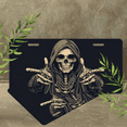 thumbnail image 4 of 1 Pcs Durable License Plate Covers & Frames, Skull in Hood For Decorative Front, Waterproof For Decoration Aluminum License Plate Covers & Frames Cover For Men Women, 12" X 6", 4 of 6