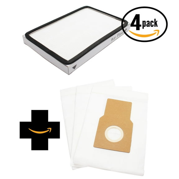3 Replacement Kenmore 11633923300 Vacuum Bags & 4 HEPA Filter - Compatible Kenmore 50688, 50690, Type O, Type U & 86889, EF-1 Filter