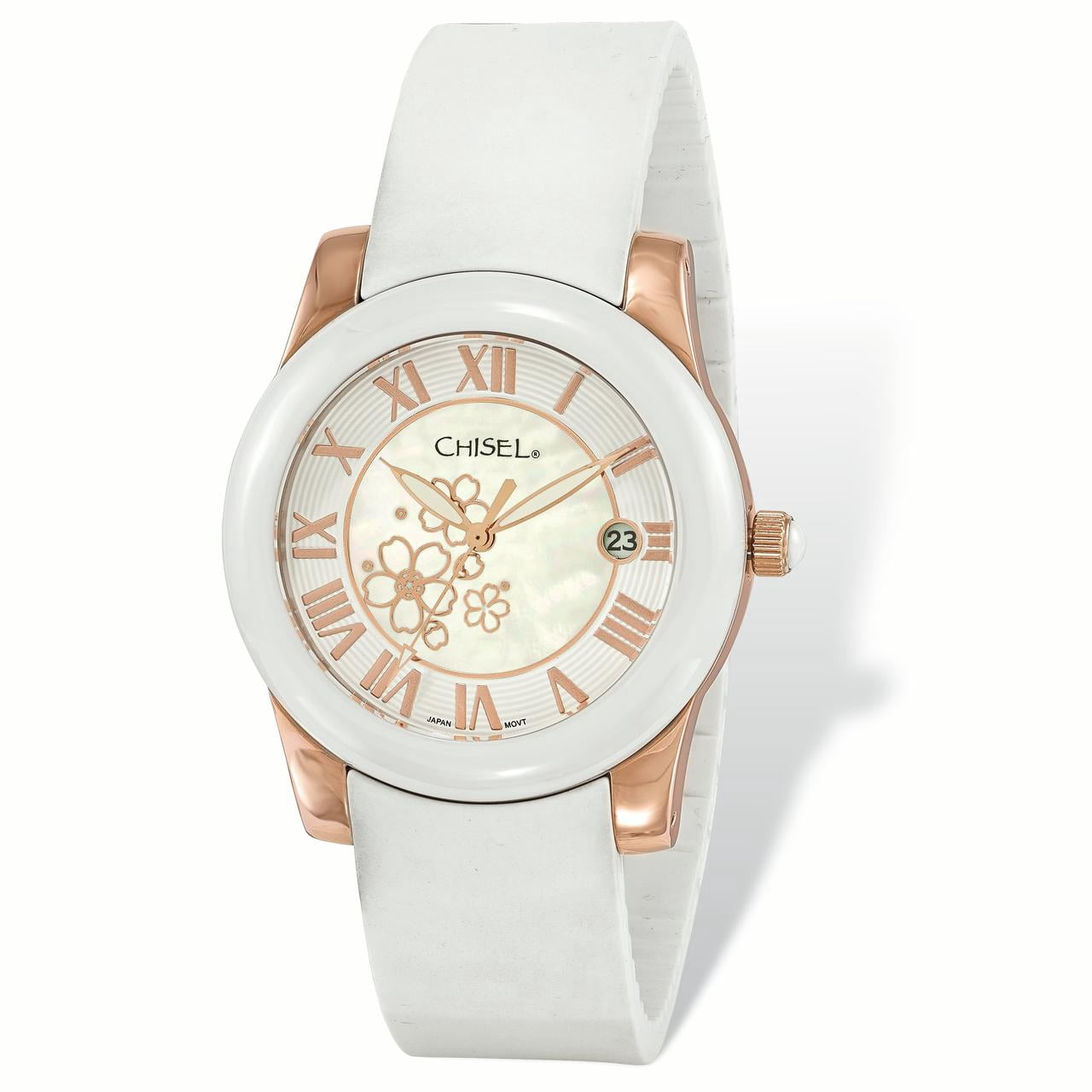 Ladies Chisel Stainless Steel Red Leather Strap Watch  display picture 1