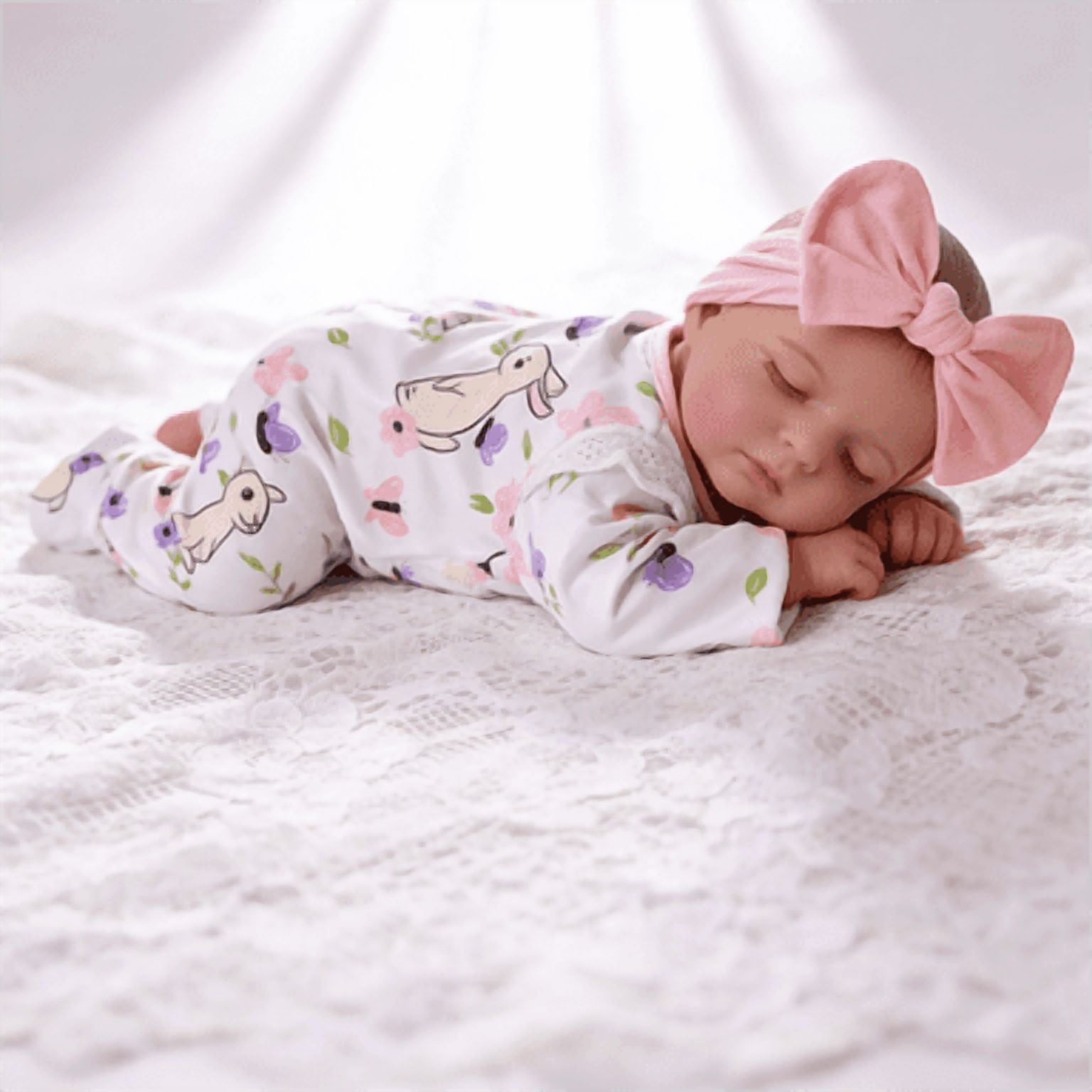 Dayoff kids 18 Inch Reborn Baby Doll Lifelike Sleeping Newborn Dolls(No Accessoires)