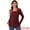 Burgundy, variant on Square Neck Sweaters Long Sleeve Top XL Burgundy