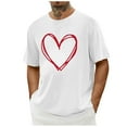 thumbnail image 2 of UVEASISHA Men's Heart Graphic Tees for Men Crew Neck Short Sleeve T-Shirts Regular Fit Casual Valentines Day Shirt Fashion Gift Ideas White XL, 2 of 5