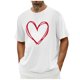 thumbnail image 1 of Tops para hombre, blusas y camisas de cuello redondo y manga corta para hombre. Camiseta/camisa informal de cuello redondo y manga corta con estampado de corazones para hombre. Tops de poliéster para, 1 of 4