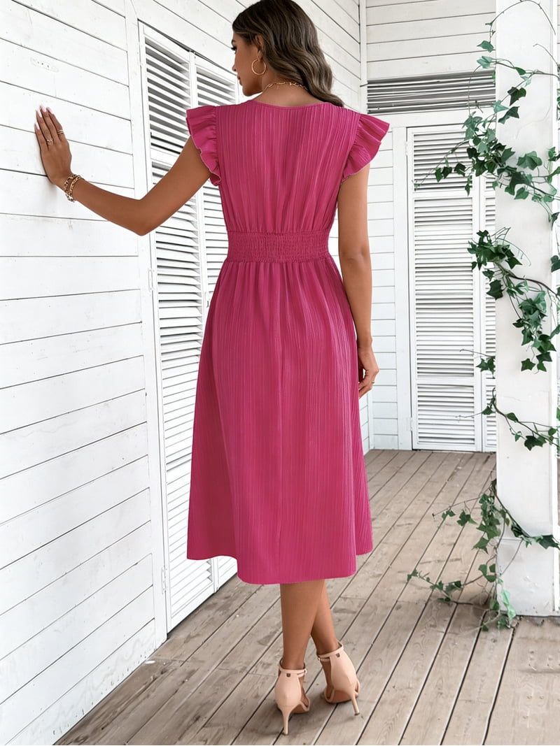 dokotoo dress Spring Dresses for Women 2026 Ruffle Cap Short Sleeve V Neck Smocked Summer Casual Loose Floral Burnout Mini Swing A-Line Sun Dress Beach Party Holiday Boho Sundress Apricot Small at making it an ideal choice for travel Dokotoo Women's Dress Short Sleeve