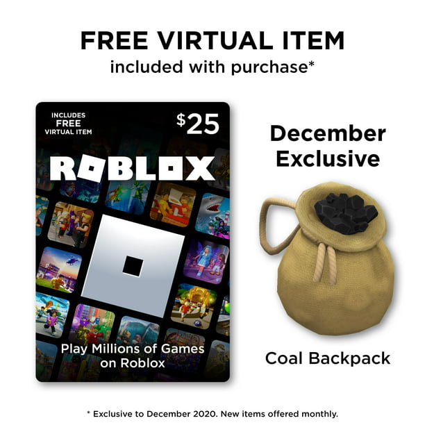 Roblox $25 Digital Gift Card Includes Exclusive Virtual Item Digital Download - Walmart.com ...