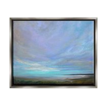 Stupell Industries Vast Panoramic Sky Horizon Painting Luster Gray Floating Framed Canvas Print Wall Art, Design by Sheila Finch