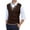 Brown, variant on Mens Striped Cable Knit Sweater Vest Warm Winter Soft V Neck Slim Fit Sleeveless School Tops Dark Purple M