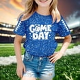 thumbnail image 2 of LIIPEE Girls Boys T-Shirt Cartoon Baseball Letter Graphic Printed Short Sleeve Round Neck Sequins Tshirt Tops Kids Comfort Casual Daily Party Photoshoot Tee,Blue,3-4 Years, 2 of 4