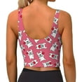 thumbnail image 3 of Haiem French Bulldog Pattern Womens Sports Bra - U Neck Padded Low Impact Yoga Bra Workout Crop Top Gym Moisture-Wicking Workout Vest -Small, 3 of 9