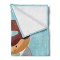 thumbnail image 2 of Anime Soft Flannel Fleece Throw Blanket, Kawaii Cartoon Style Colorful Donuts Funny and Faces on Blue Background, Cozy Plush for Indoor and Outdoor Use, 70" x 90", Multicolor, by Ambesonne, 2 of 5