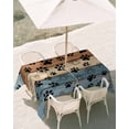 thumbnail image 3 of 60x84 Inch Outdoor Tablecloth with Umbrella Hole Zipper Rectangle Blue Brown Rectangular Tablecloths Outside Waterproof Rustic Farmhouse Dog Paw Vintage Patio Table Cloth Cover for Picnic Party, 3 of 8
